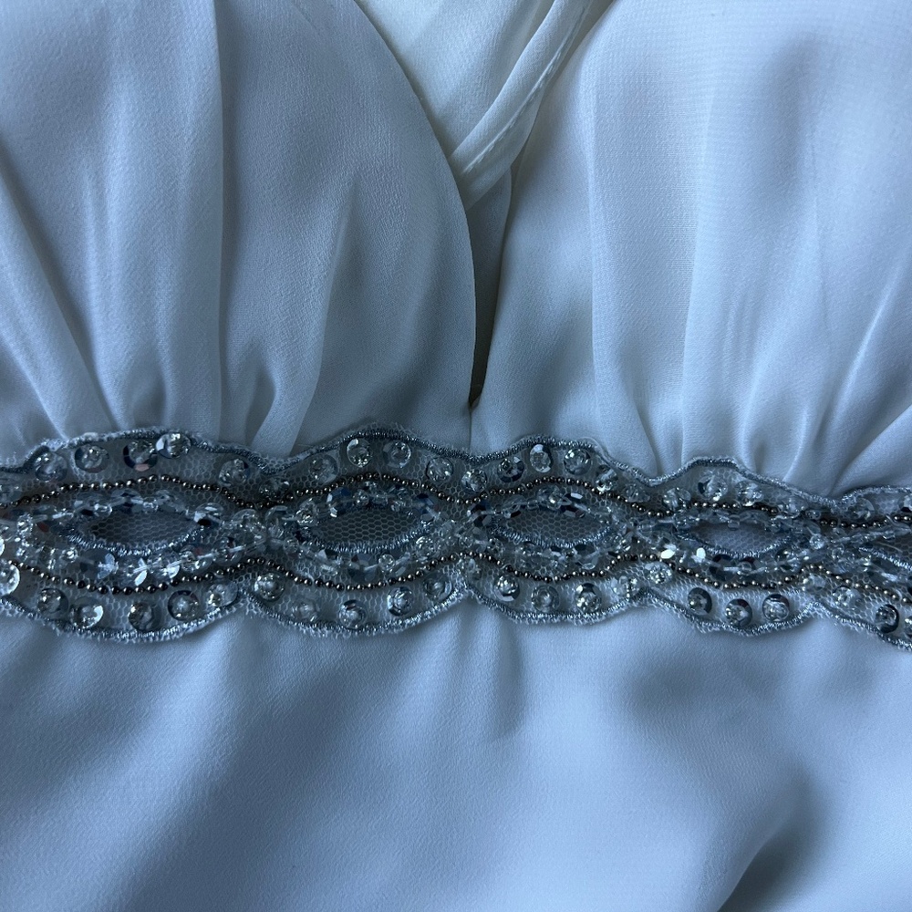 Blondie Nites White Evening Dress Size 3 - Picture 8 of 8